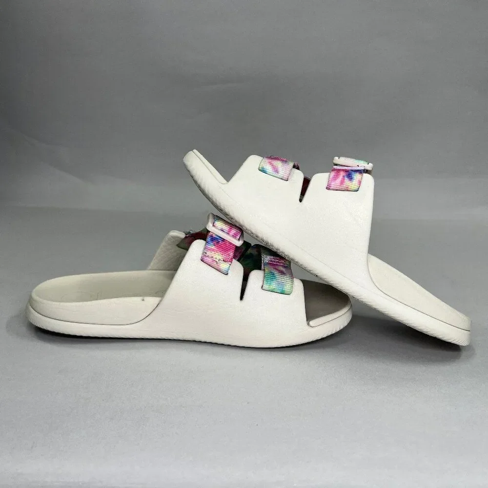 Chaco Girl's Size 2 Chillos‎ Light Tie Dye Slide Sandals